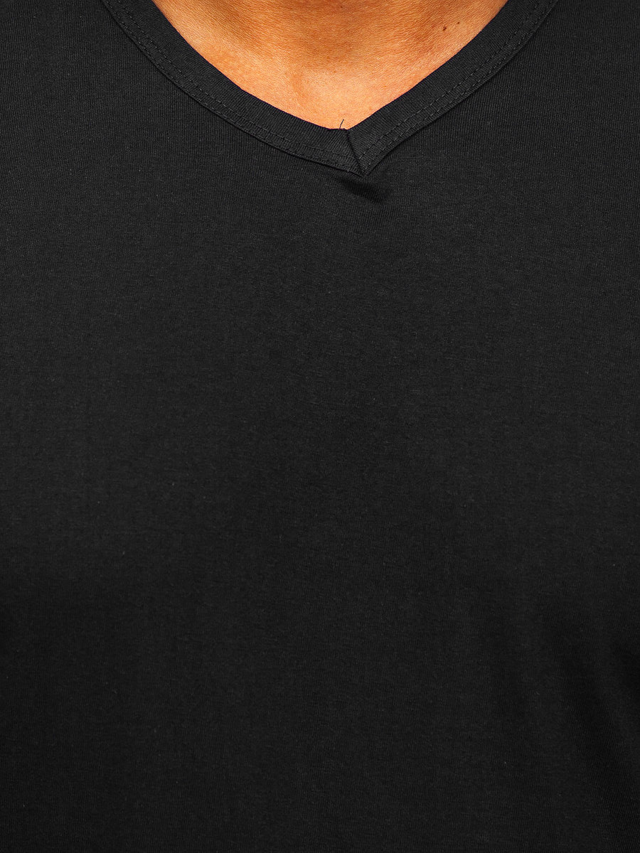 T-shirt senza stampa da uomo nera Bolf 14291 NERO