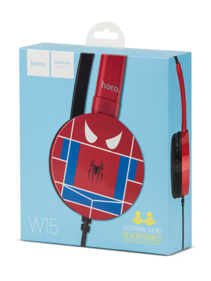 Auricolari con filo con microfono Spider-Man per bambini rossi W15SM