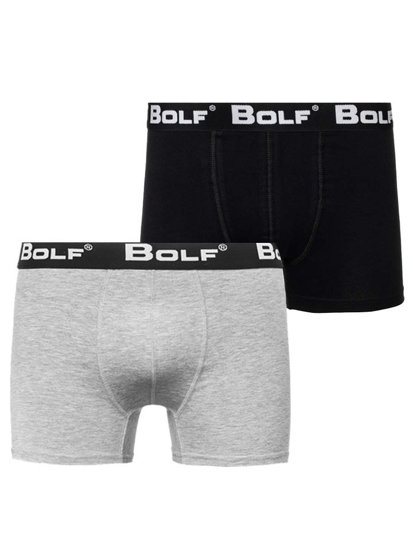 Boxer da uomo grigio-neri Bolf 0953-2P 2 PACK