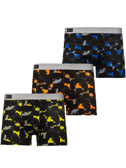 Boxer da uomo multicolore Bolf 1BE759-3P 3 PACK