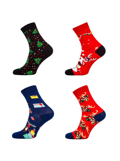 Calze di Natale da donna multicolore Bolf MCHD1-4P 4 PACK