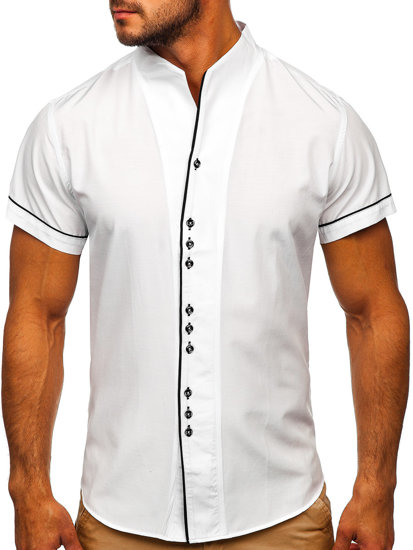 Camicia a manica corta da uomo bianca Bolf 5518