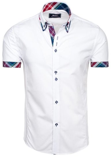 Camicia a manica corta da uomo bianca Bolf 6540