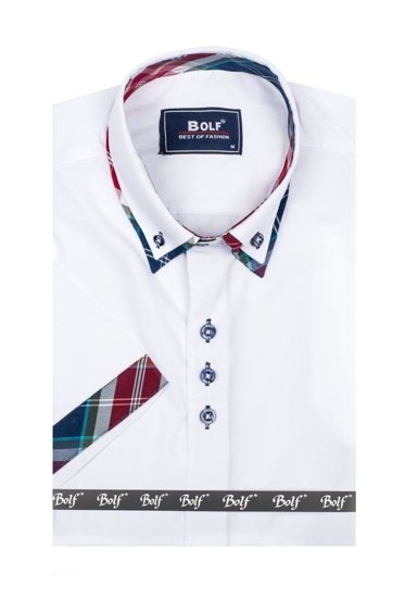 Camicia a manica corta da uomo bianca Bolf 6540