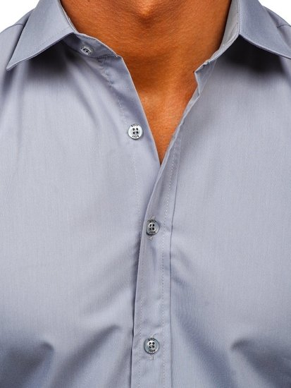 Camicia a manica corta da uomo celeste Bolf 17501