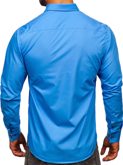 Camicia a manica lunga da uomo azzurra Bolf 3762