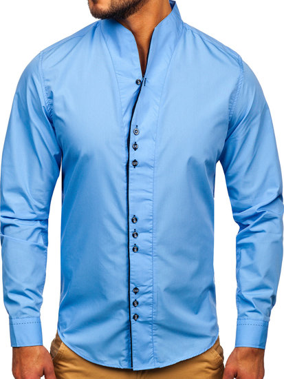 Camicia a manica lunga da uomo azzurro chiara Bolf 5720