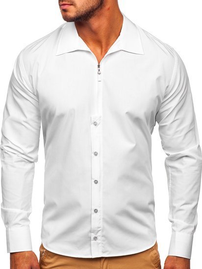 Camicia a manica lunga da uomo bianca Bolf 20702