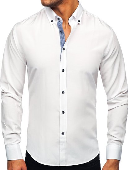 Camicia a manica lunga da uomo bianca Bolf 20719