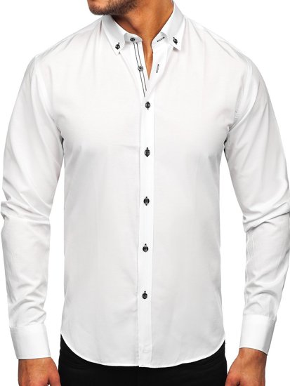 Camicia a manica lunga da uomo bianca Bolf 20720