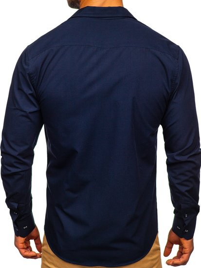 Camicia a manica lunga da uomo blu Bolf 20702