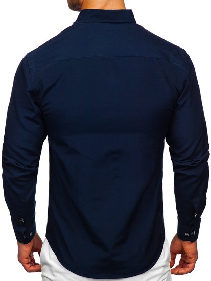 Camicia a manica lunga da uomo blu Bolf 20717