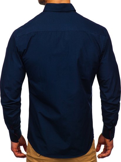 Camicia a manica lunga da uomo blu Bolf 20725