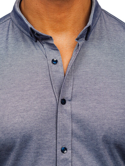 Camicia a maniche corte da uomo azzurro Bolf 2005