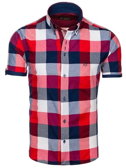 Camicia a quadri a manicha corta da uomo bordò Bolf 5532