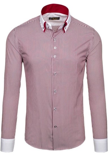 Camicia broker a manica lunga da uomo bordò Bolf 0909