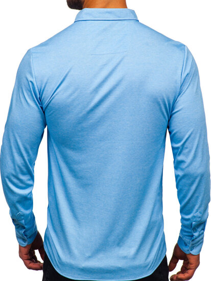 Camicia casual a manica lunga da uomo azzurro Bolf 500