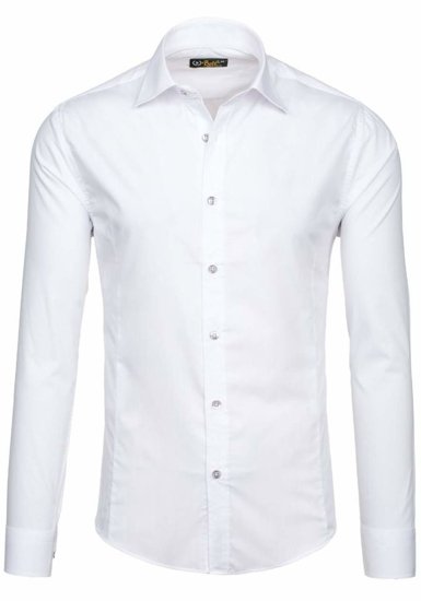 Camicia elegante a manica lunga da uomo bianca Bolf 1703