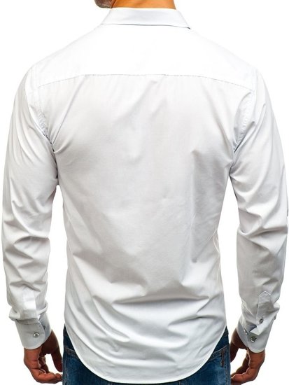 Camicia elegante a manica lunga da uomo bianca Bolf 8822