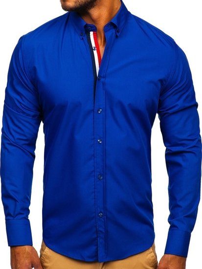 Camicia elegante a manica lunga da uomo cobalto Bolf 3713