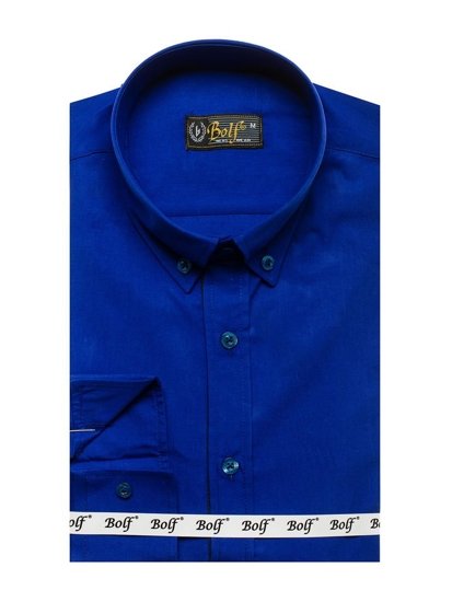 Camicia elegante a manica lunga da uomo cobalto Bolf 3713