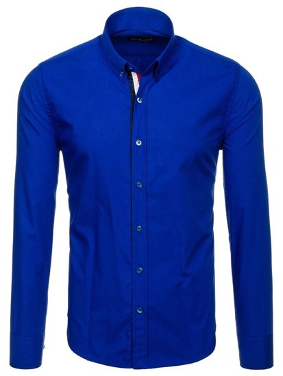 Camicia elegante a manica lunga da uomo cobalto Bolf 3713