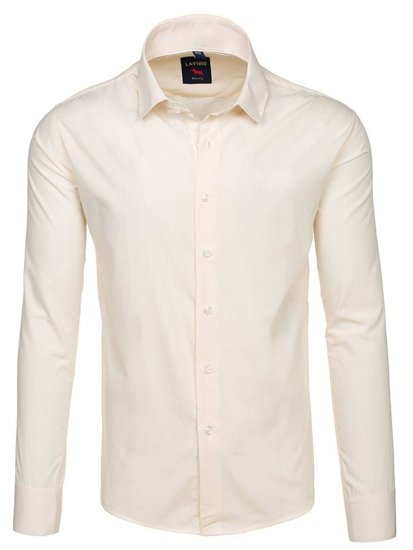 Camicia elegante a manica lunga da uomo ecru Bolf TS100