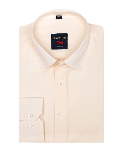 Camicia elegante a manica lunga da uomo ecru Bolf TS100