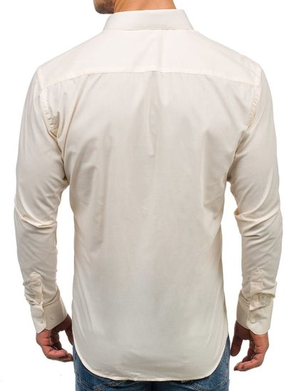 Camicia elegante a manica lunga da uomo ecru Bolf TS100