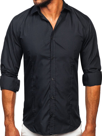 Camicia elegante a manica lunga da uomo grafite Bolf 1703