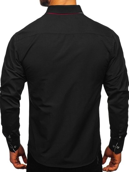 Camicia elegante a manica lunga da uomo nera Bolf 2767-1