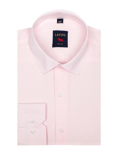 Camicia elegante a manica lunga da uomo rosa Bolf TS100