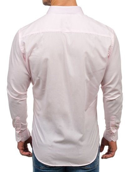 Camicia elegante a manica lunga da uomo rosa Bolf TS100