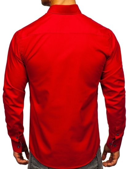 Camicia elegante a manica lunga da uomo rosso Bolf 8838-1