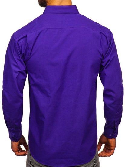 Camicia elegante a manica lunga da uomo viola Bolf 0003