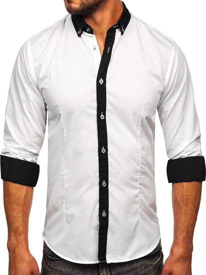 Camicia elegante a maniche lunghe da uomo bianca Bolf 21750