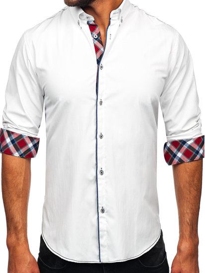 Camicia elegante a maniche lunghe da uomo bianca Bolf 22732