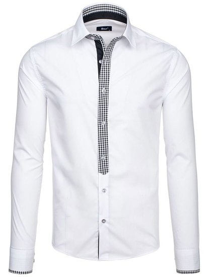 Camicia elegante a maniche lunghe da uomo bianca Bolf 6873