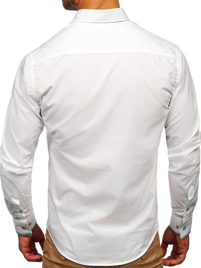 Camicia elegante a maniche lunghe da uomo bianca Bolf 6873