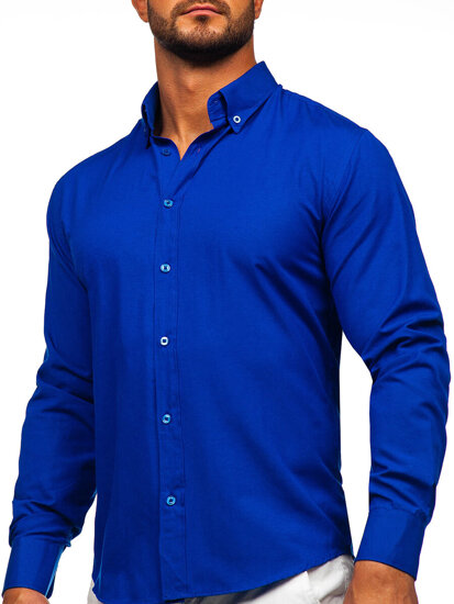 Camicia elegante a maniche lunghe da uomo bluette Bolf 5821-1