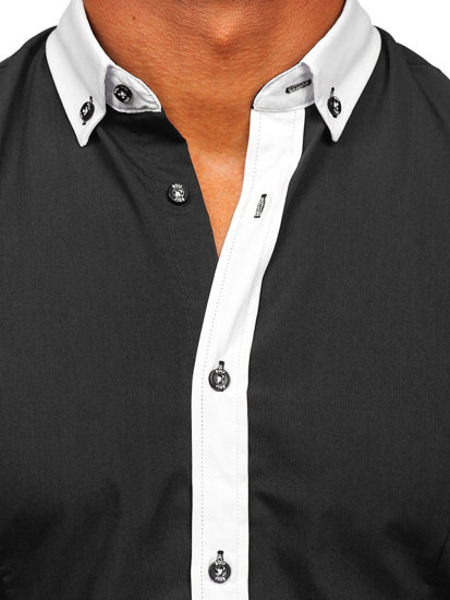 Camicia elegante a maniche lunghe da uomo grafite Bolf 21750