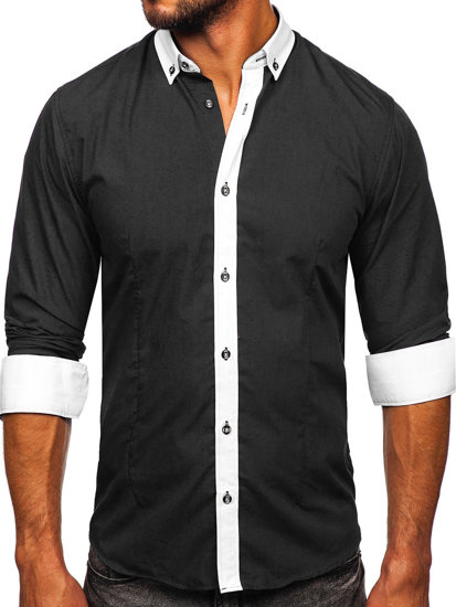 Camicia elegante a maniche lunghe da uomo grafite Bolf 21750