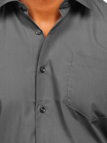 Camicia elegante a maniche lunghe da uomo grafite Bolf M14