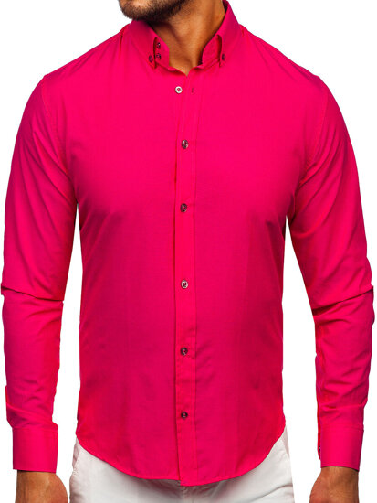 Camicia elegante a maniche lunghe da uomo rosa Bolf 5821-1