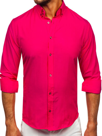 Camicia elegante a maniche lunghe da uomo rosa Bolf 5821-1