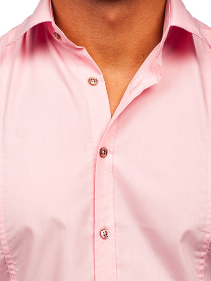 Camicia elegante a maniche lunghe da uomo rosa Bolf 6944