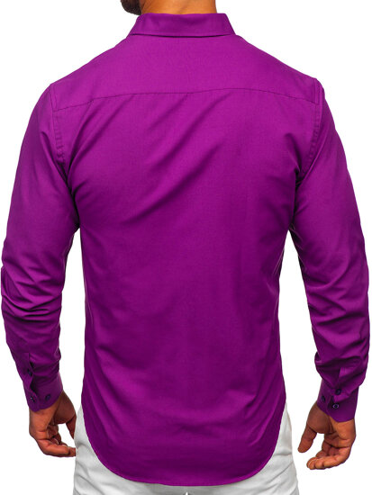 Camicia elegante a maniche lunghe da uomo viola Bolf 5821-1