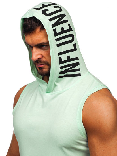 Canotta tank top con stampa da uomo verde menta Bolf B2537