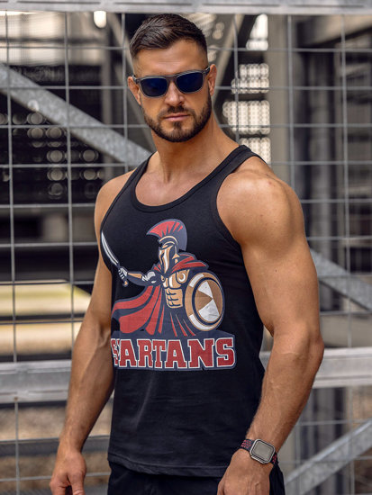 Canotta tank top con stampa nera Bolf 143025A