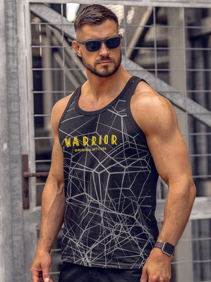 Canotta tank top con stampa nera Bolf 14845A